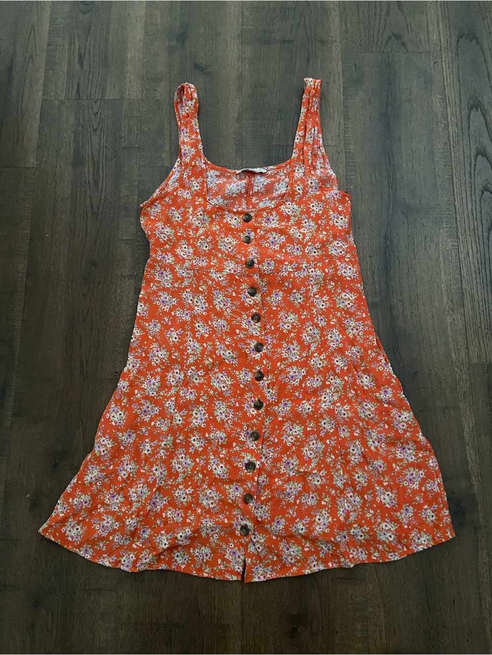 American Eagle Outfitters Orange Floral Mini Dress